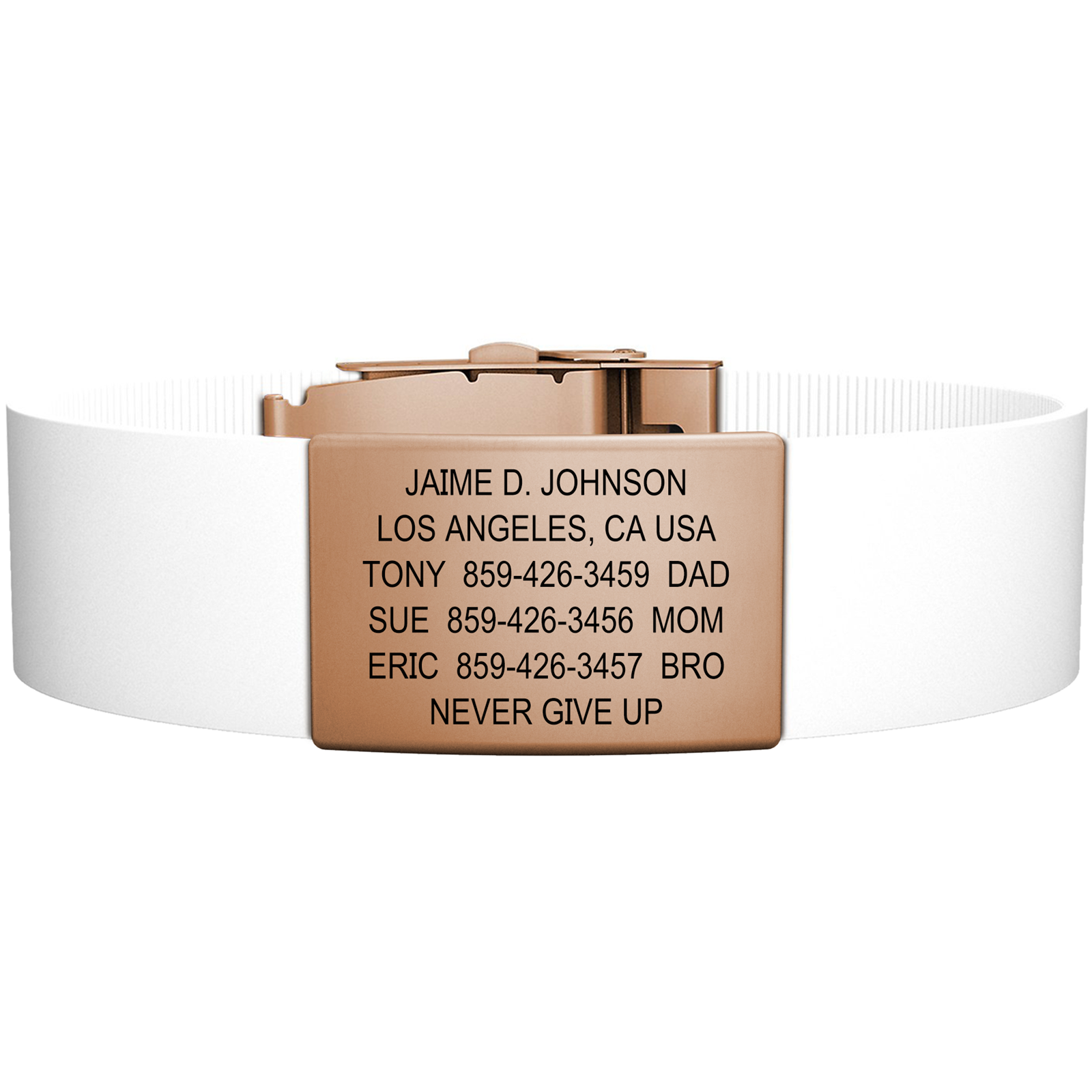 The Wrist ID Elite 19mm Rose Gold Silicone Clasp