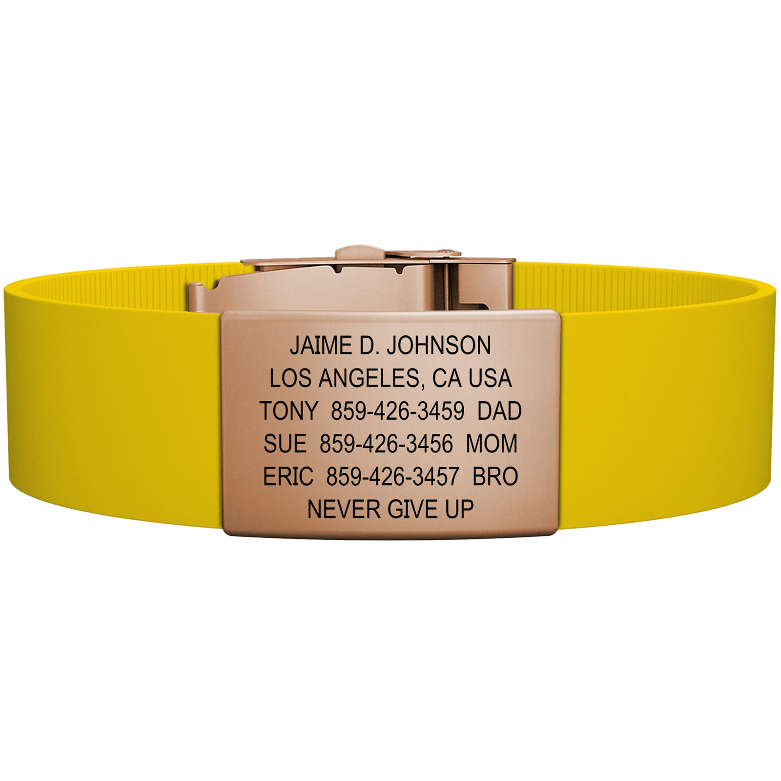 The Wrist ID Elite 19mm Rose Gold Silicone Clasp