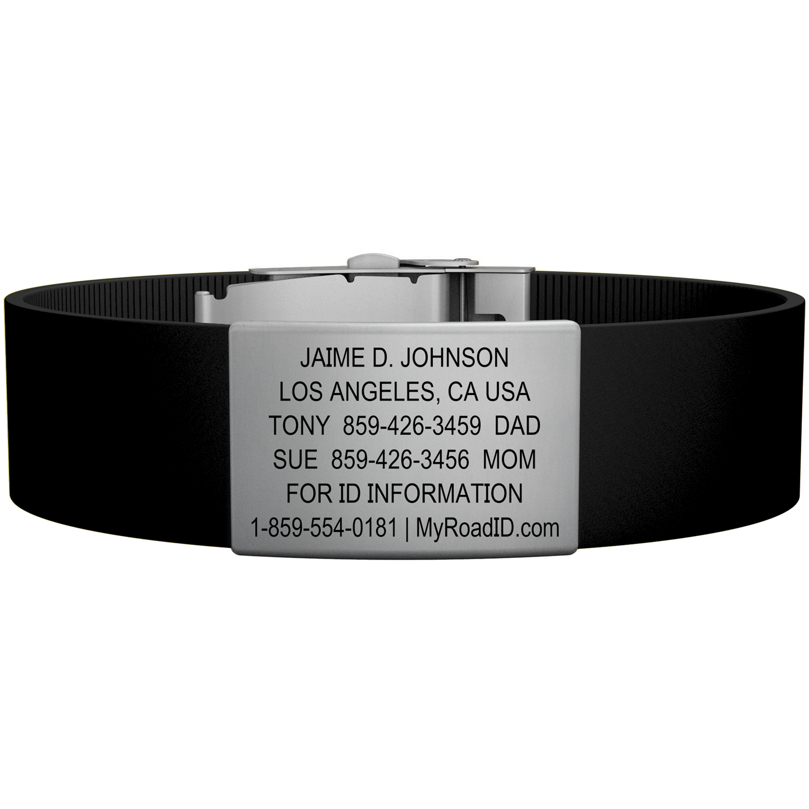 The Wrist ID Elite 19mm Slate Silicone Clasp