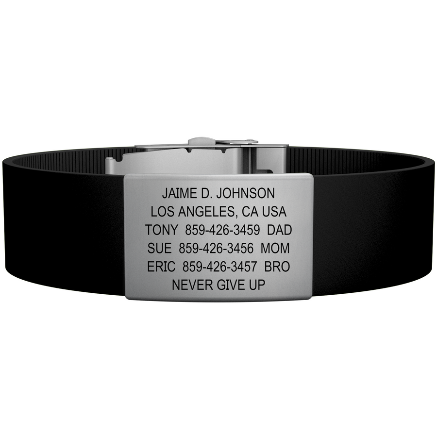 The Wrist ID Elite 19mm Slate Silicone Clasp