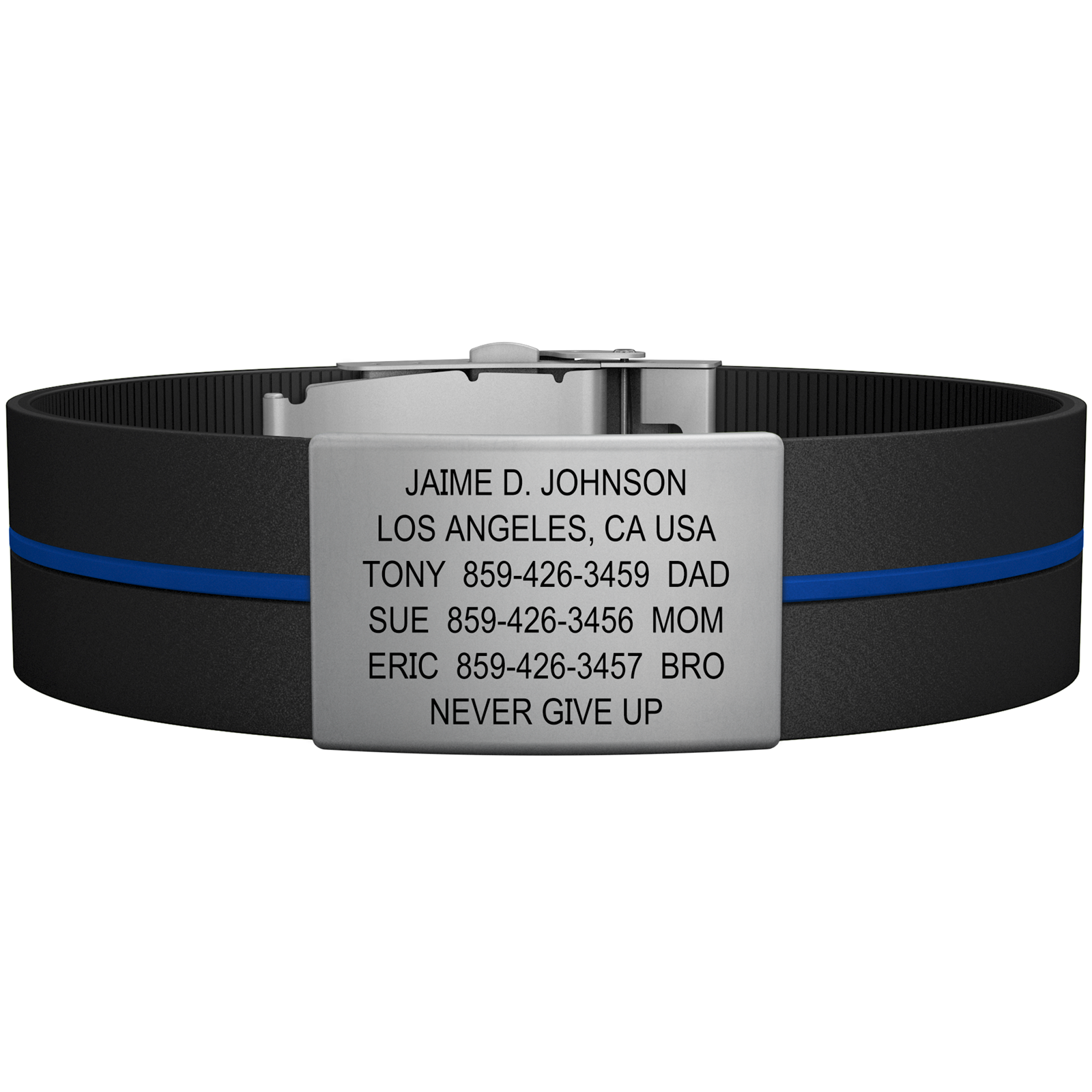 The Wrist ID Elite 19mm Slate Silicone Clasp