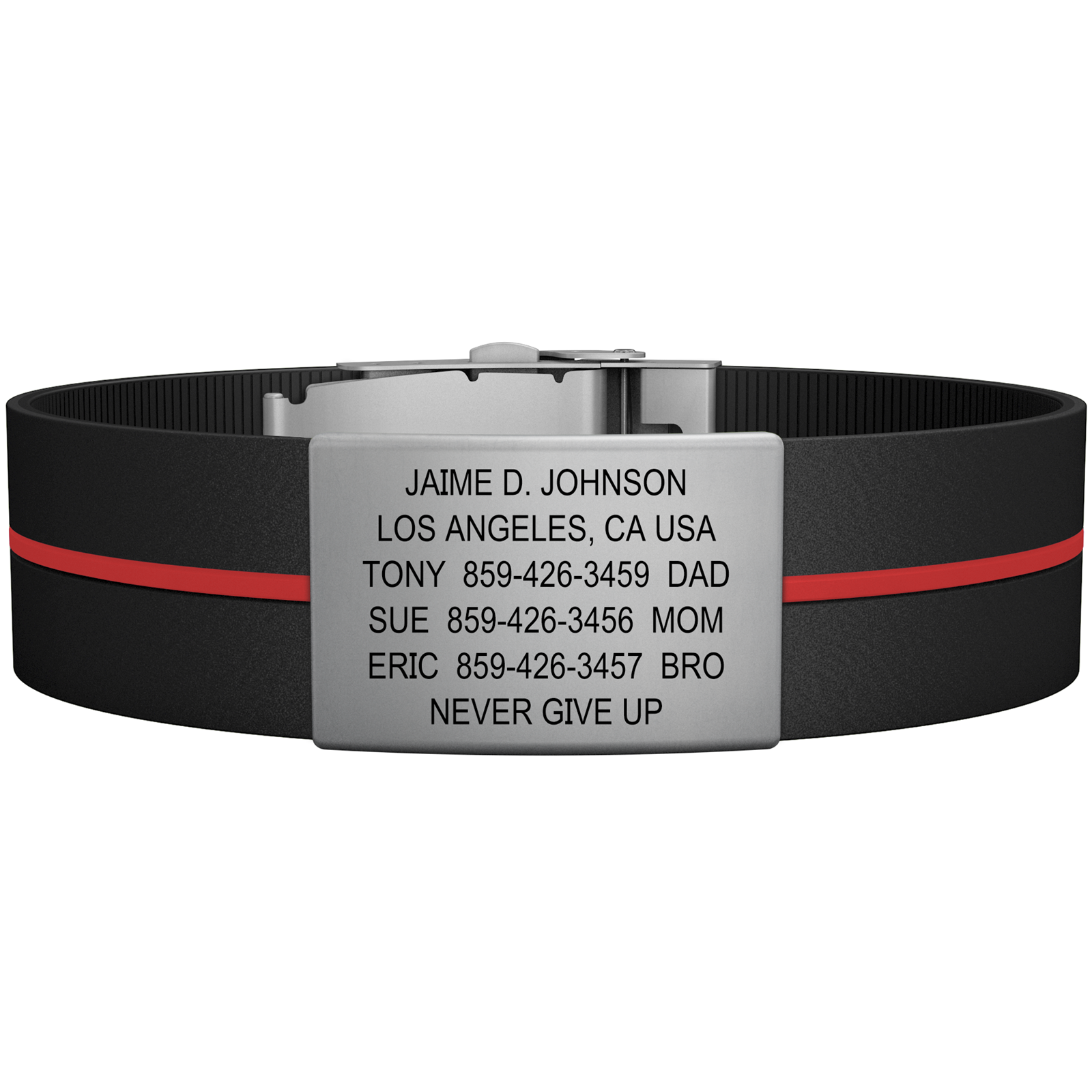 The Wrist ID Elite 19mm Slate Silicone Clasp