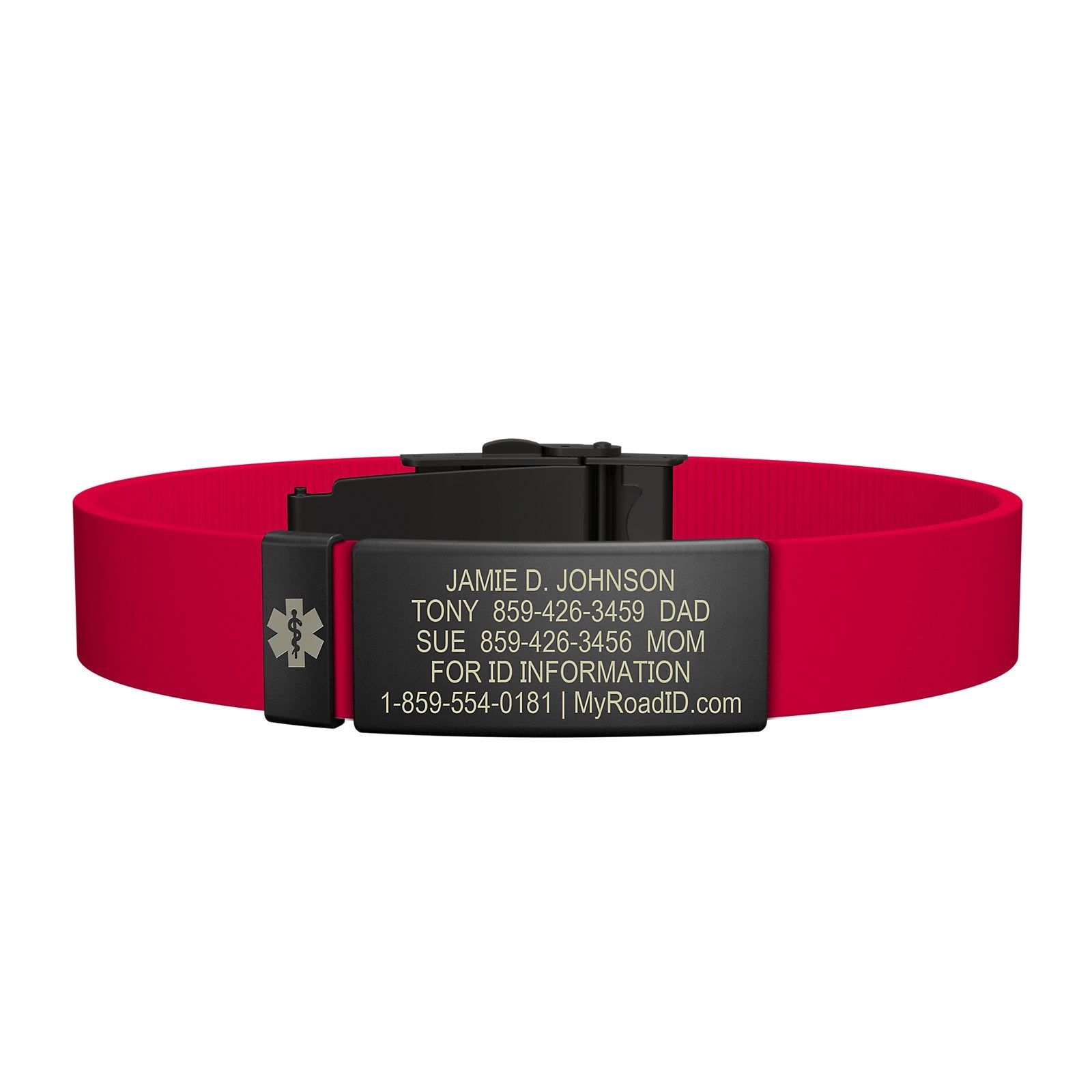 The Wrist ID Elite 13mm Medical Graphite Silicone Clasp