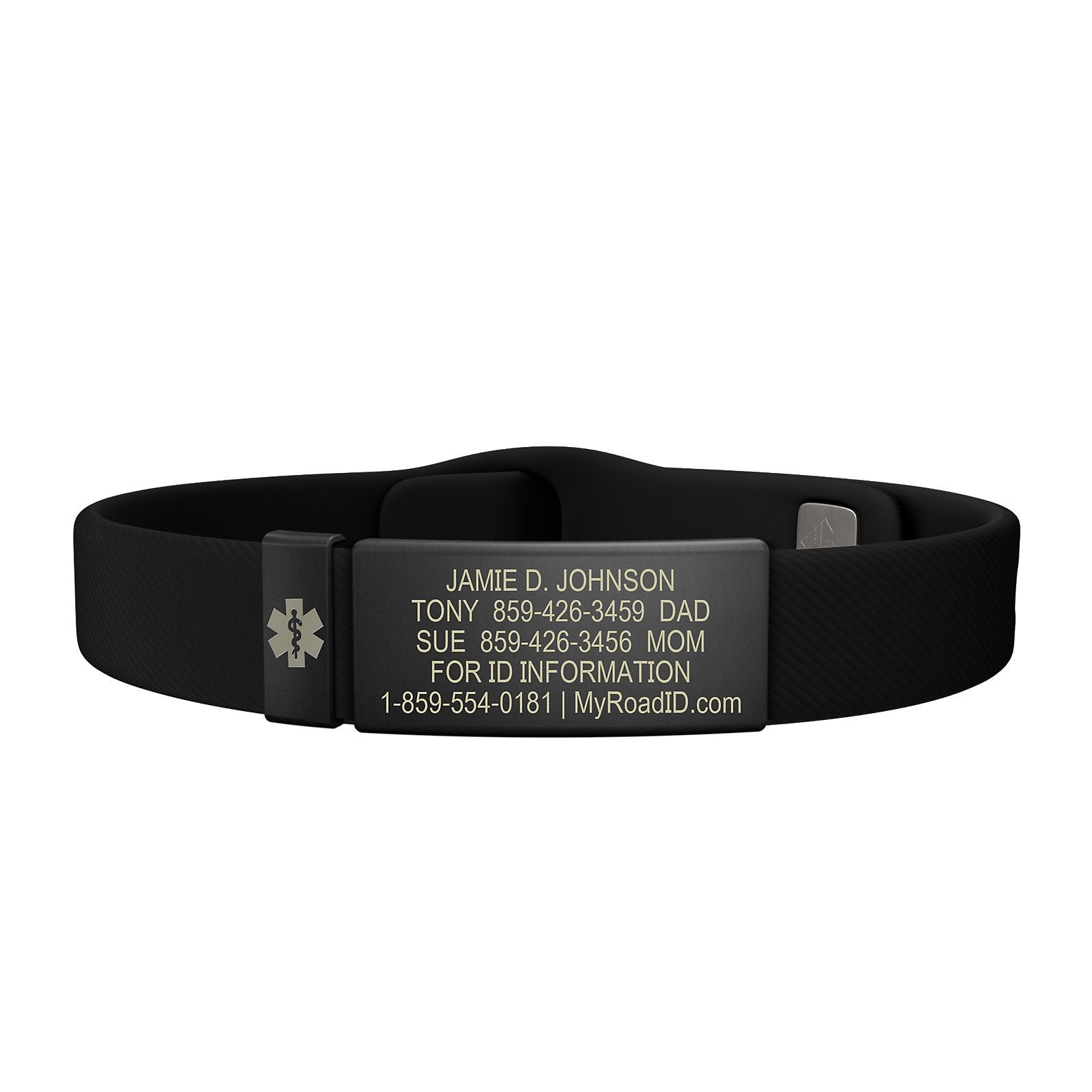 The Wrist ID Elite 13mm Medical Graphite Silicone Pin-Tuck