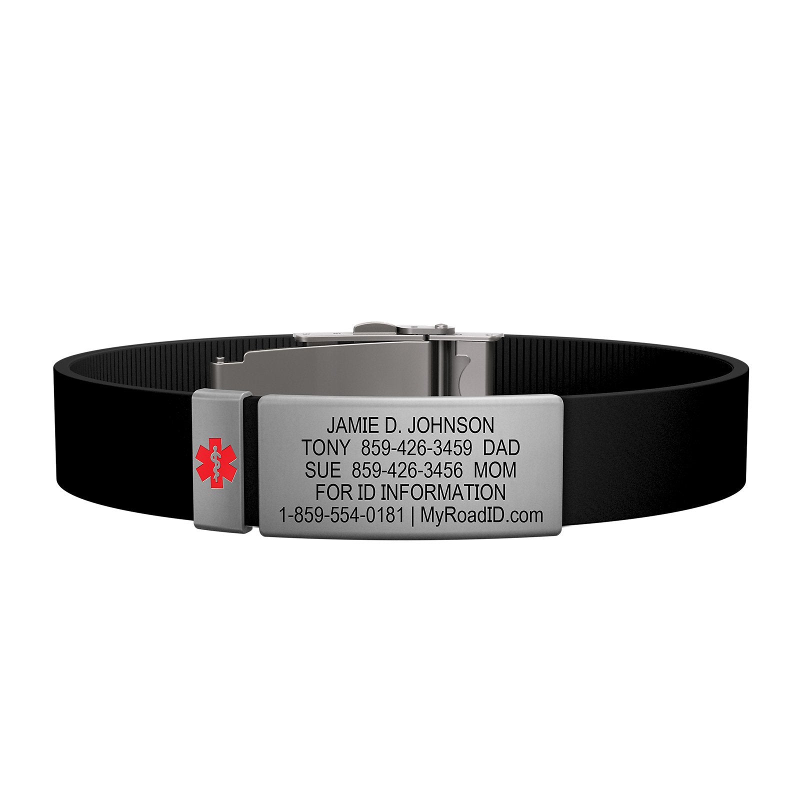 The Wrist ID Elite 13mm Medical Slate Silicone Clasp