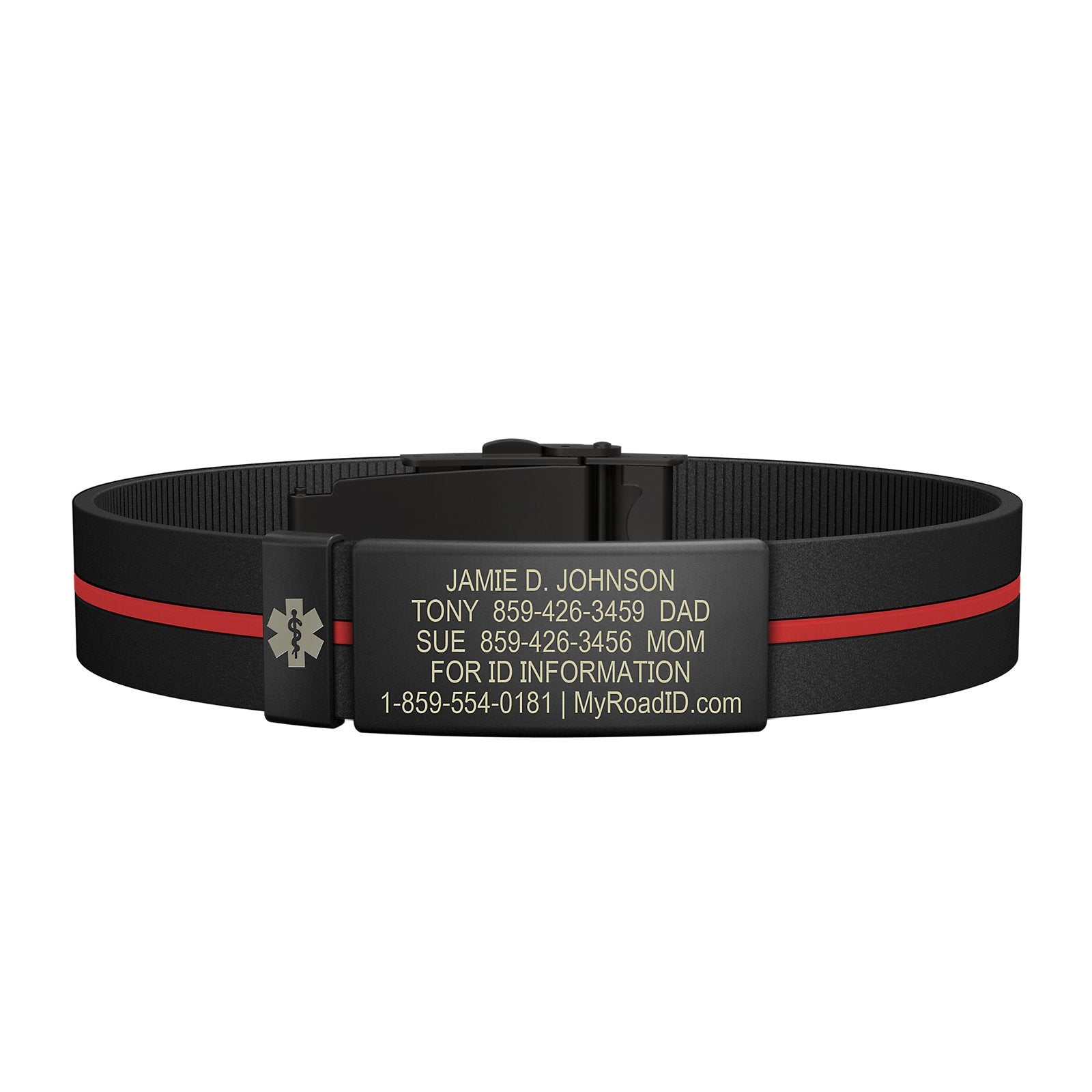 The Wrist ID Elite 13mm Medical Graphite Silicone Clasp
