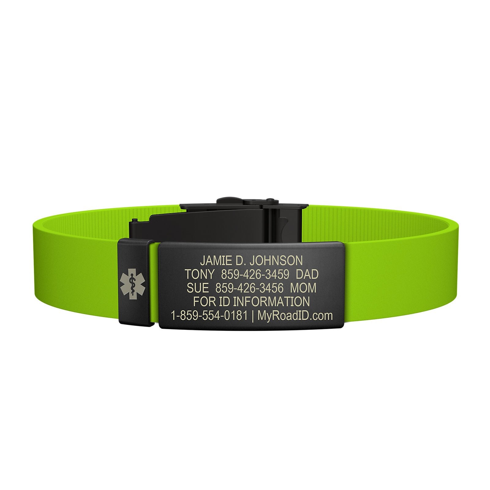 The Wrist ID Elite 13mm Medical Graphite Silicone Clasp