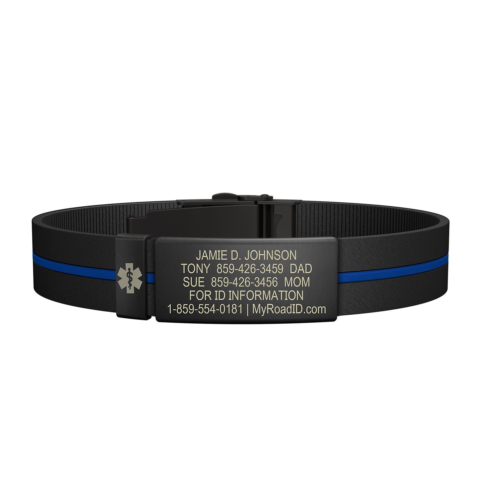 The Wrist ID Elite 13mm Medical Graphite Silicone Clasp