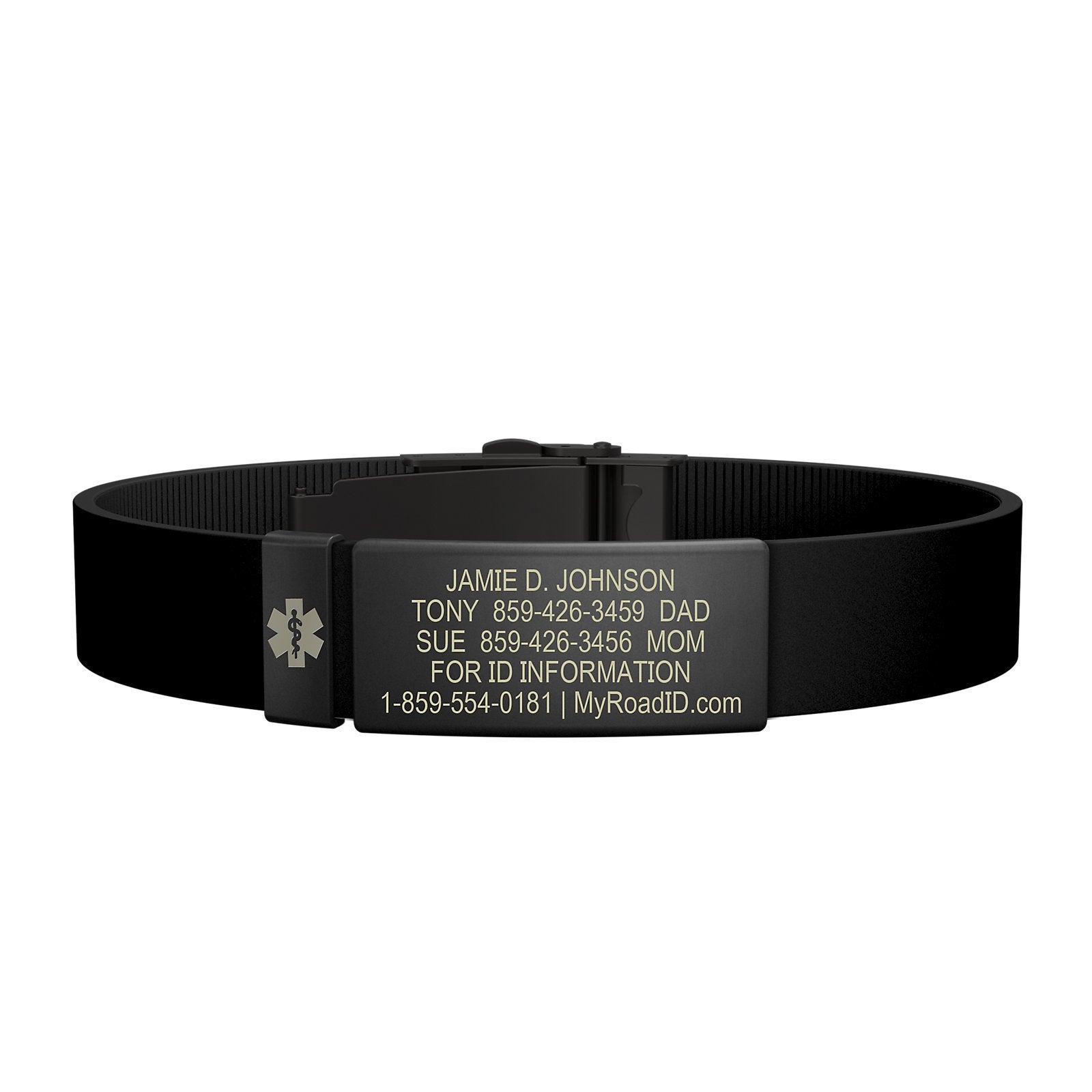 The Wrist ID Elite 13mm Medical Graphite Silicone Clasp