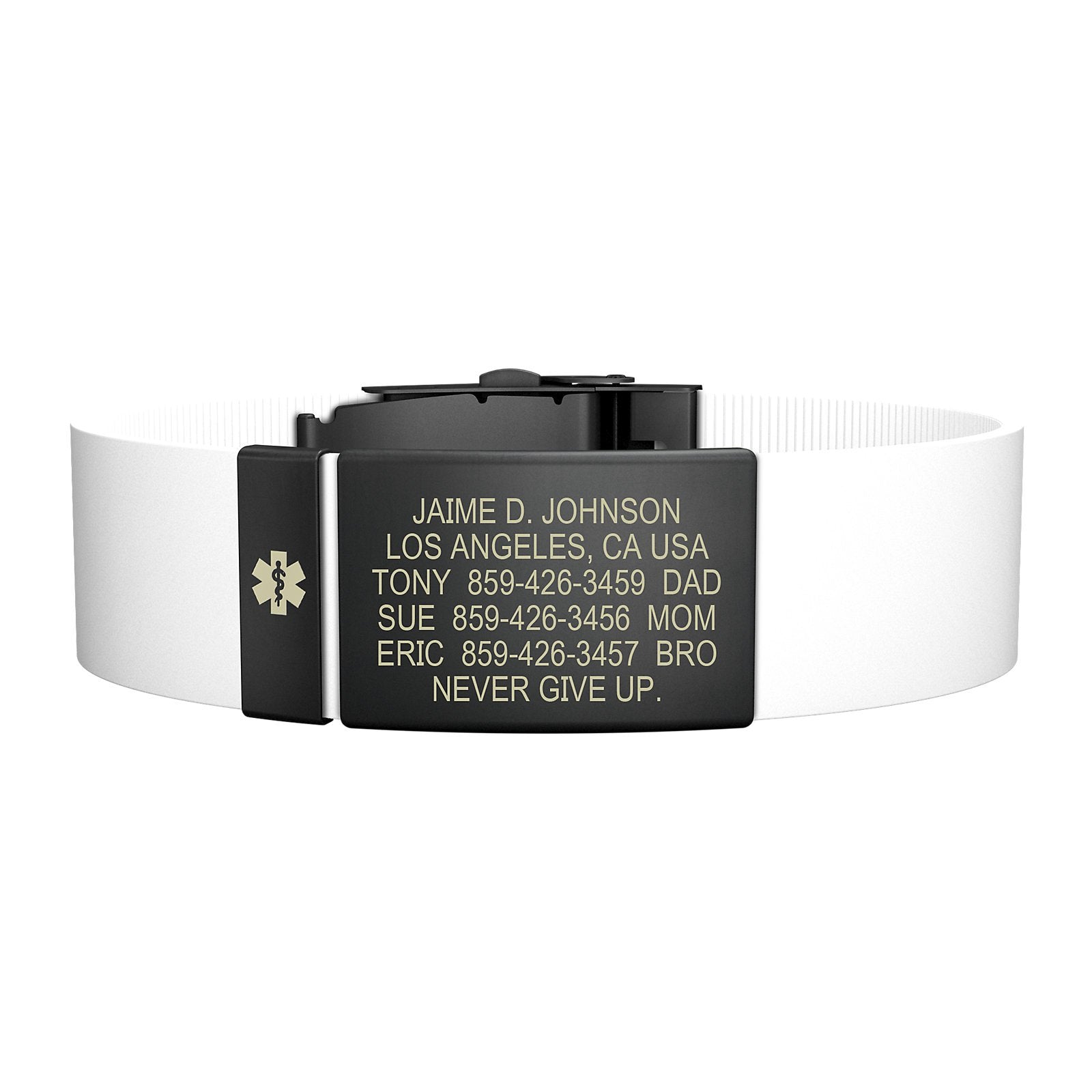The Wrist ID Elite 19mm Medical Graphite Silicone Clasp