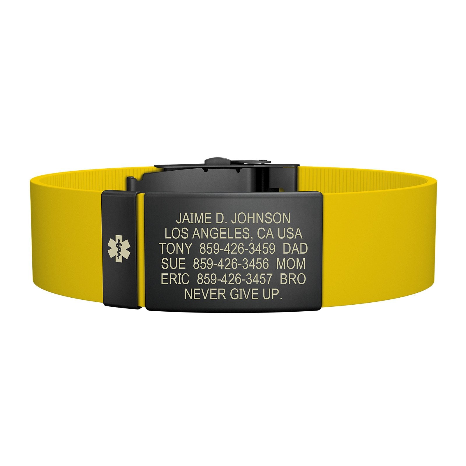 The Wrist ID Elite 19mm Medical Graphite Silicone Clasp