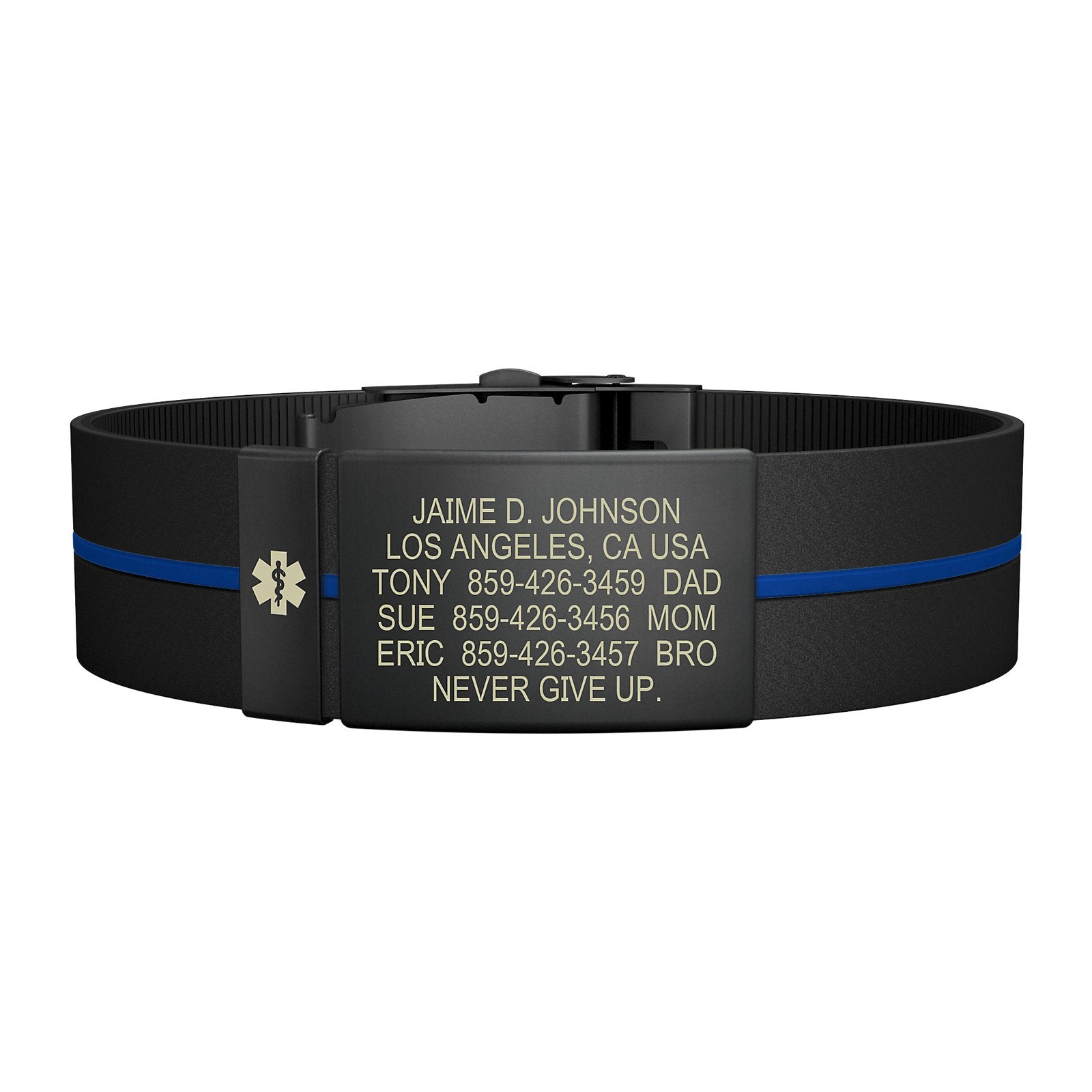 The Wrist ID Elite 19mm Medical Graphite Silicone Clasp