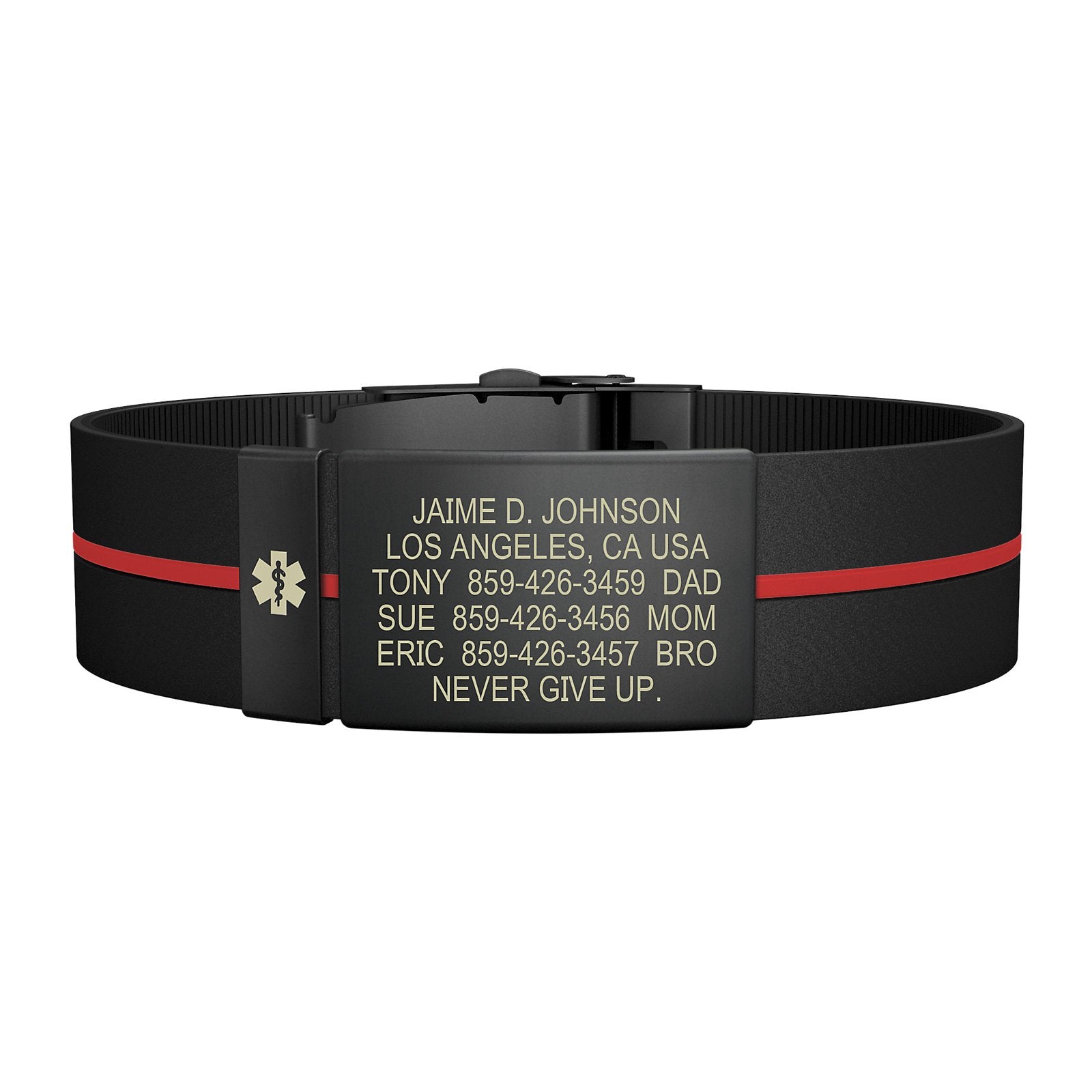 The Wrist ID Elite 19mm Medical Graphite Silicone Clasp