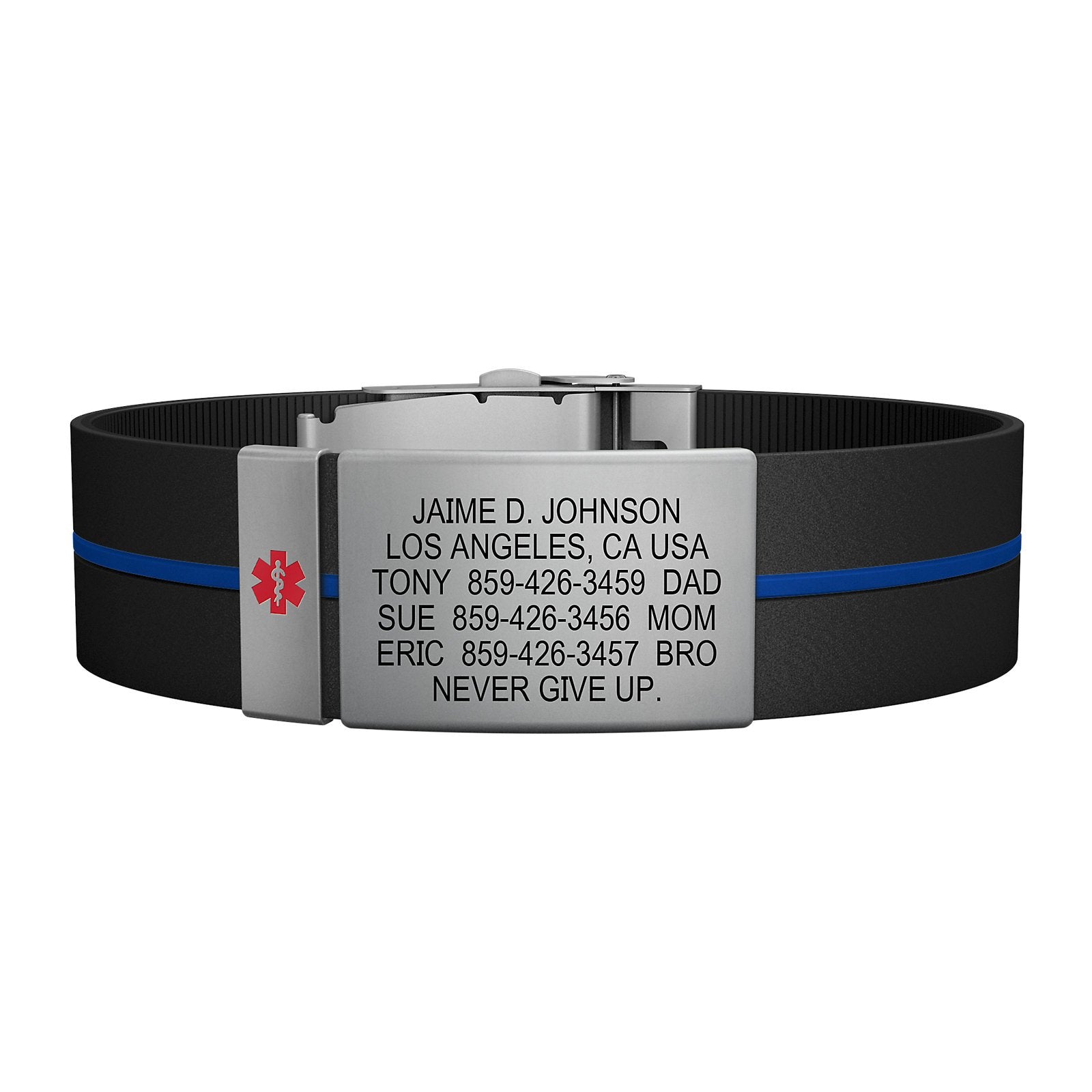 The Wrist ID Elite 19mm Medical Slate Silicone Clasp