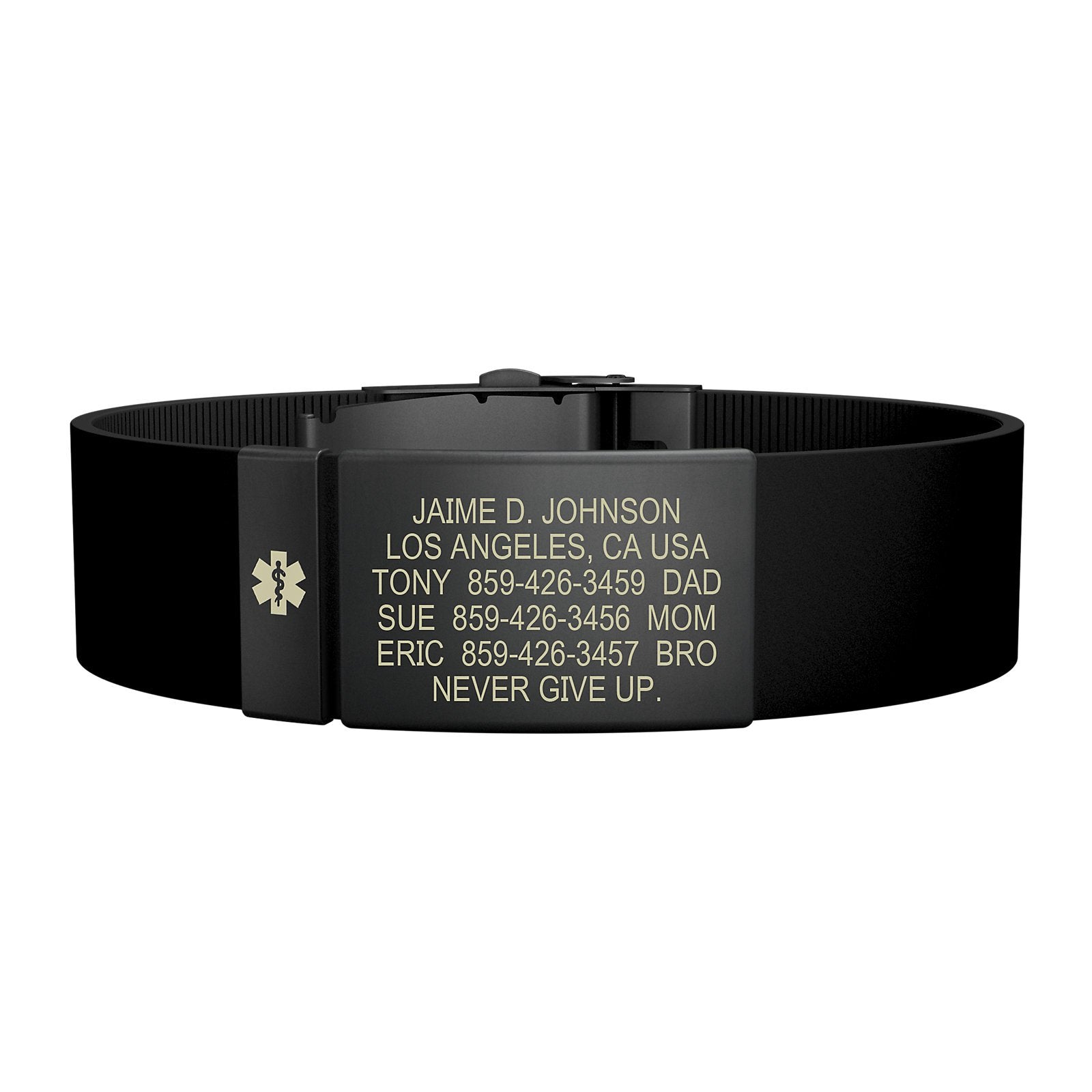 The Wrist ID Elite 19mm Medical Graphite Silicone Clasp