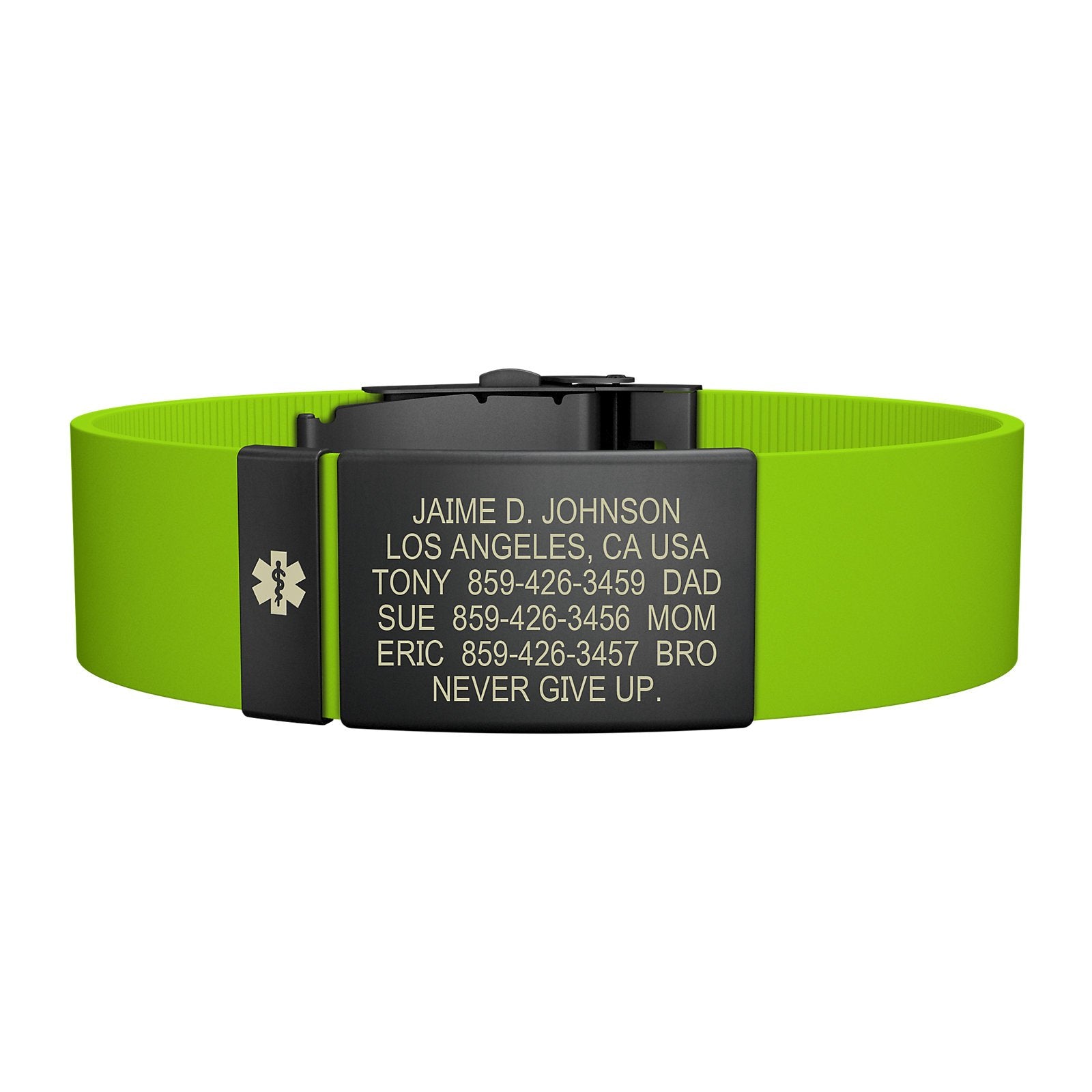 The Wrist ID Elite 19mm Medical Graphite Silicone Clasp