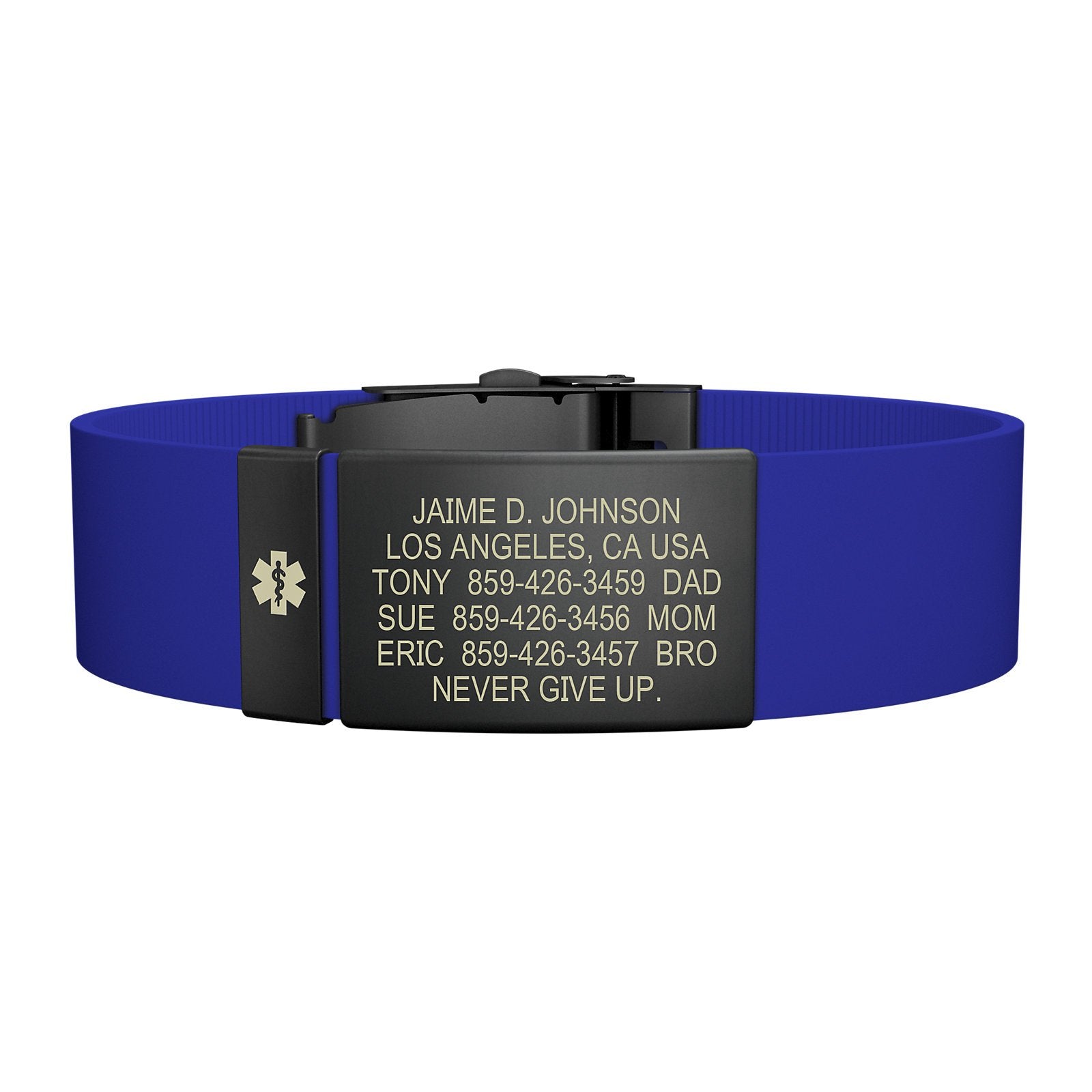 The Wrist ID Elite 19mm Medical Graphite Silicone Clasp