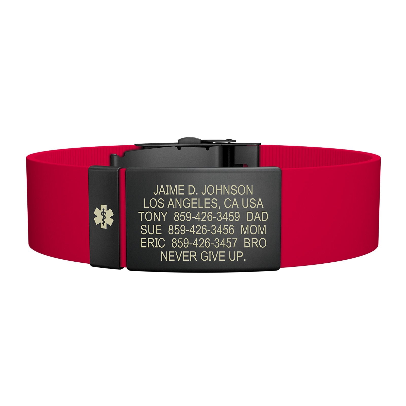 The Wrist ID Elite 19mm Medical Graphite Silicone Clasp