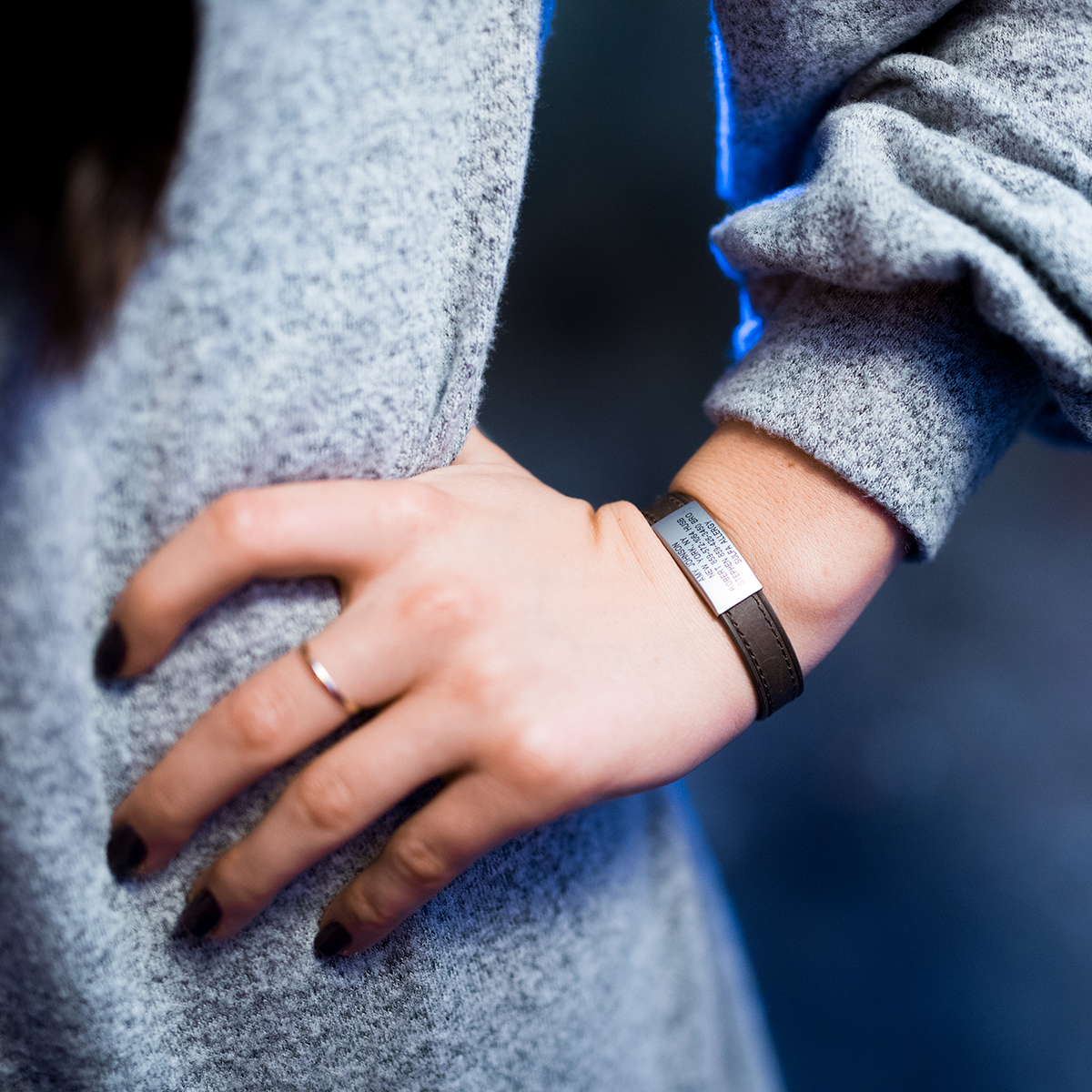 The Wrist ID Elite 19mm Slate Leather Buckle