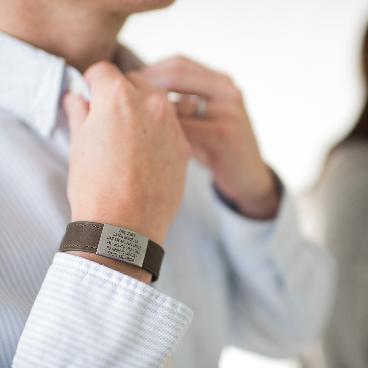 The Wrist ID Elite 13mm Graphite Leather Buckle