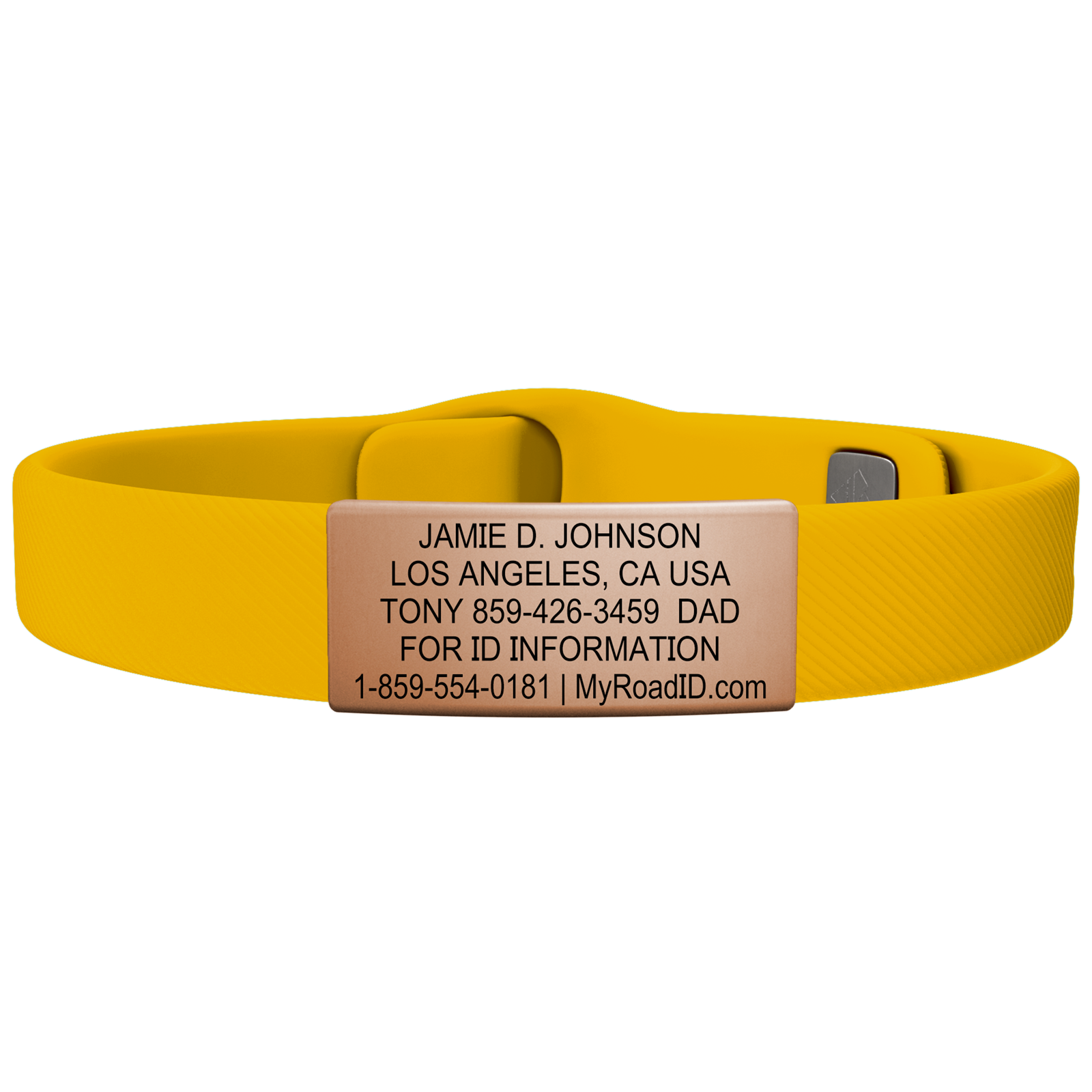 The Wrist ID Elite 13mm Rose Gold Silicone Pin-Tuck