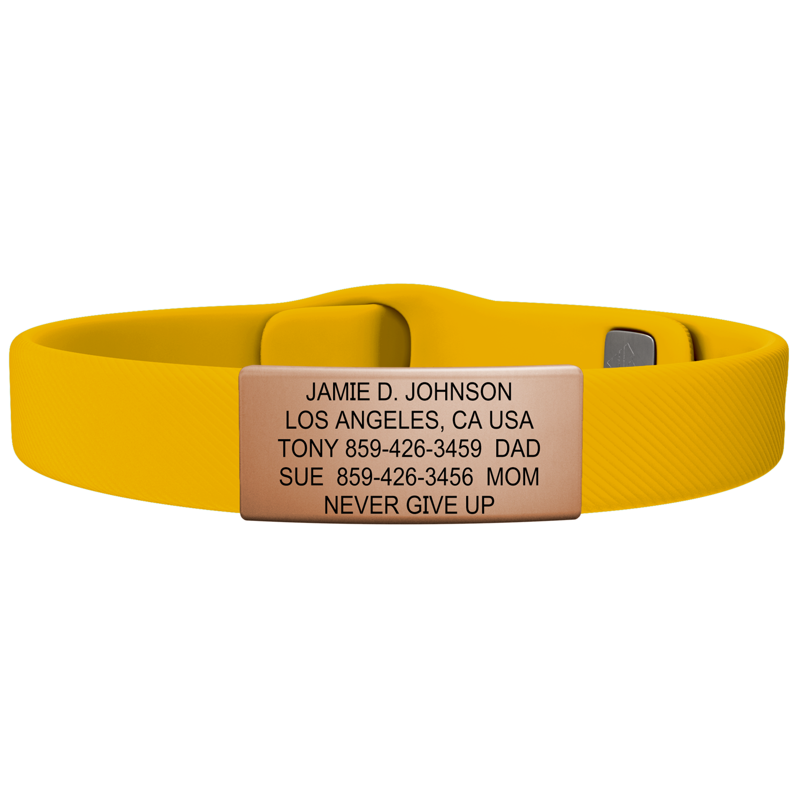 The Wrist ID Elite 13mm Rose Gold Silicone Pin-Tuck